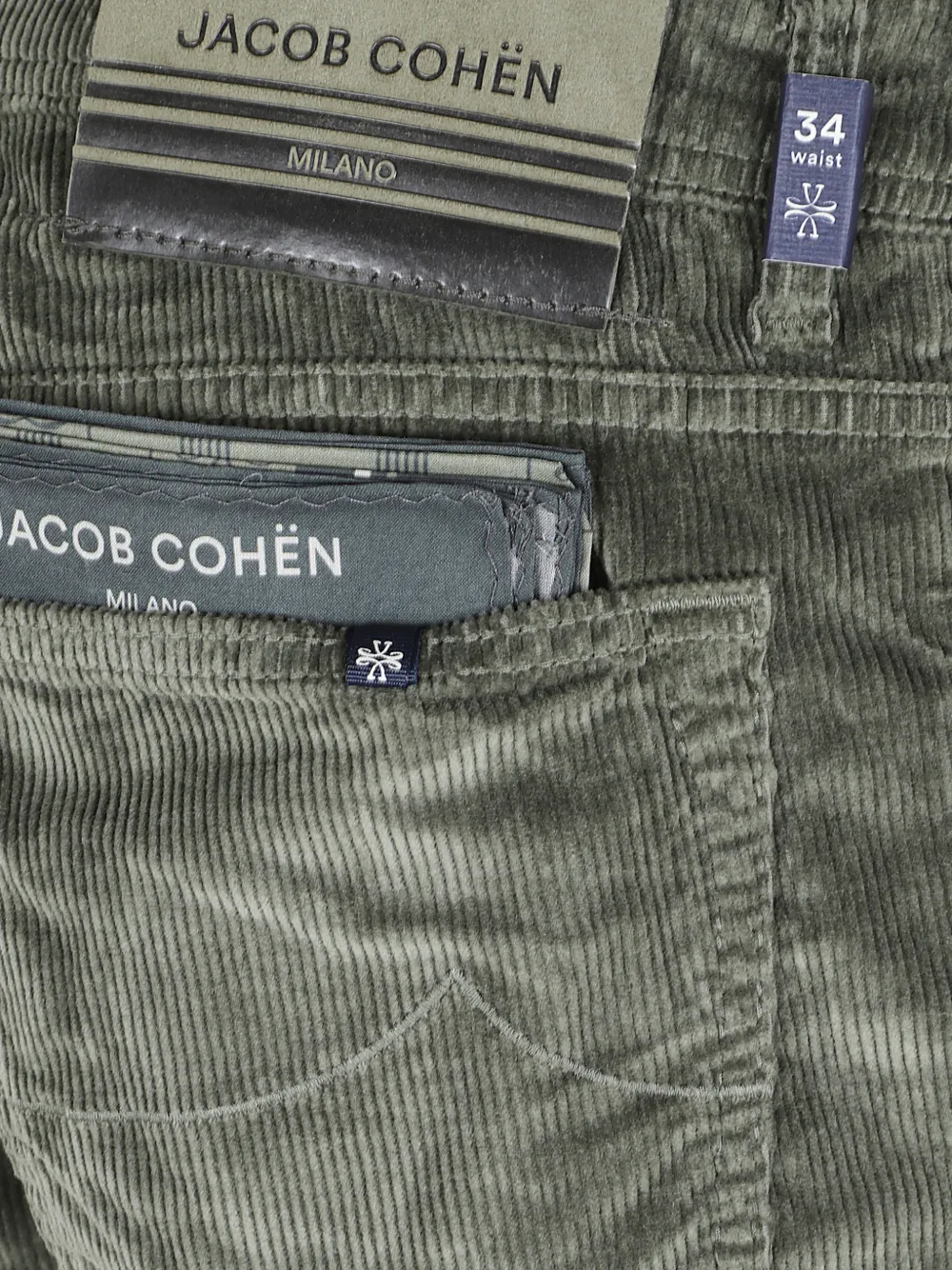 Jacob Cohën corduroy-effect straight-leg trousers Groen
