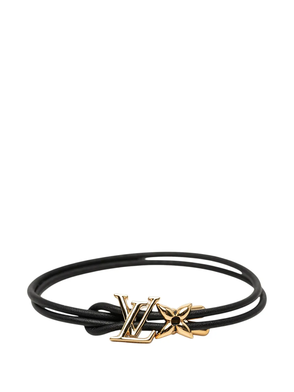Louis Vuitton Pre-Owned Bracciale LV Bloom in pelle 2024 - Nero