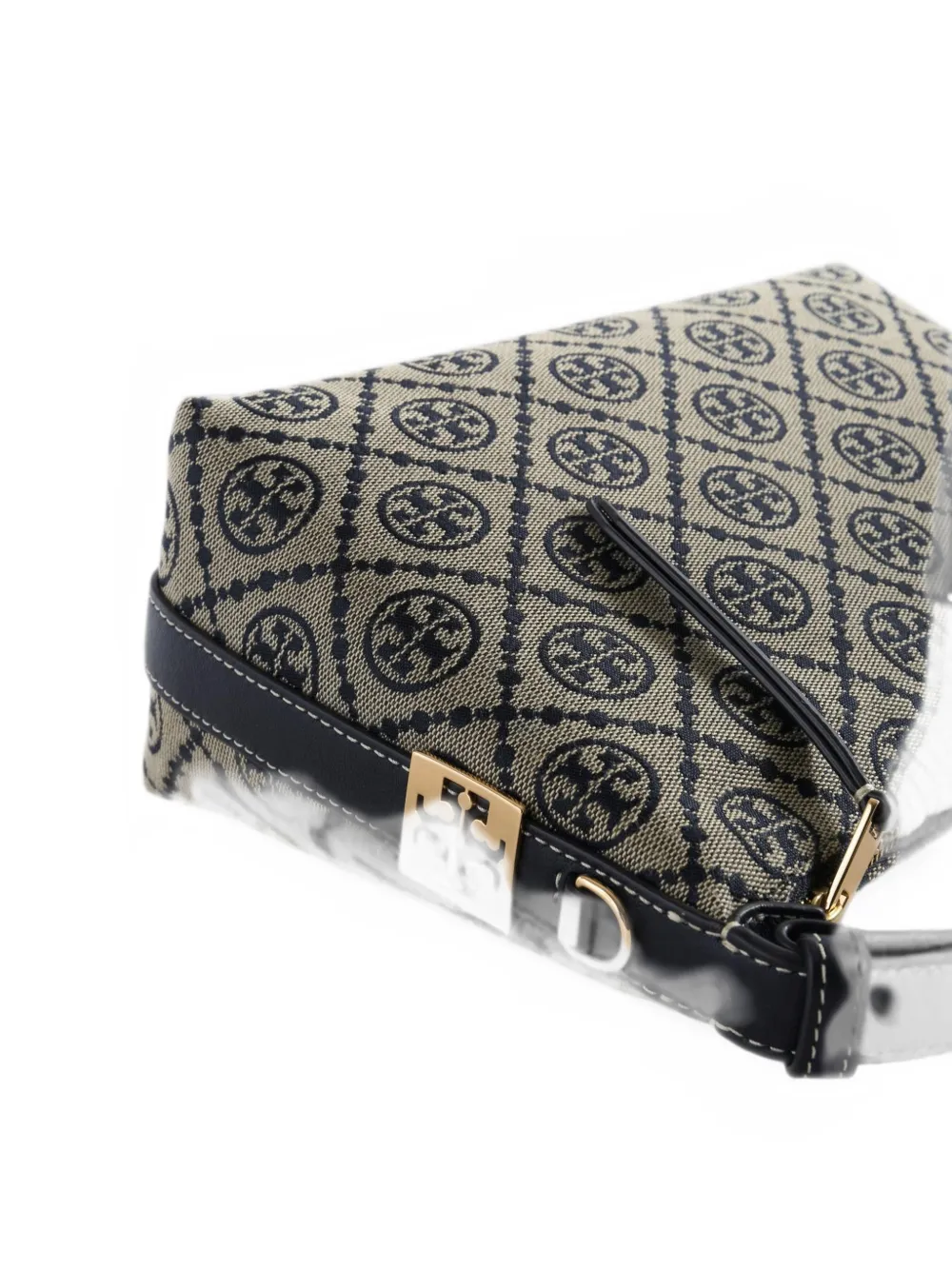 Tory Burch Schoudertas met monogram Beige
