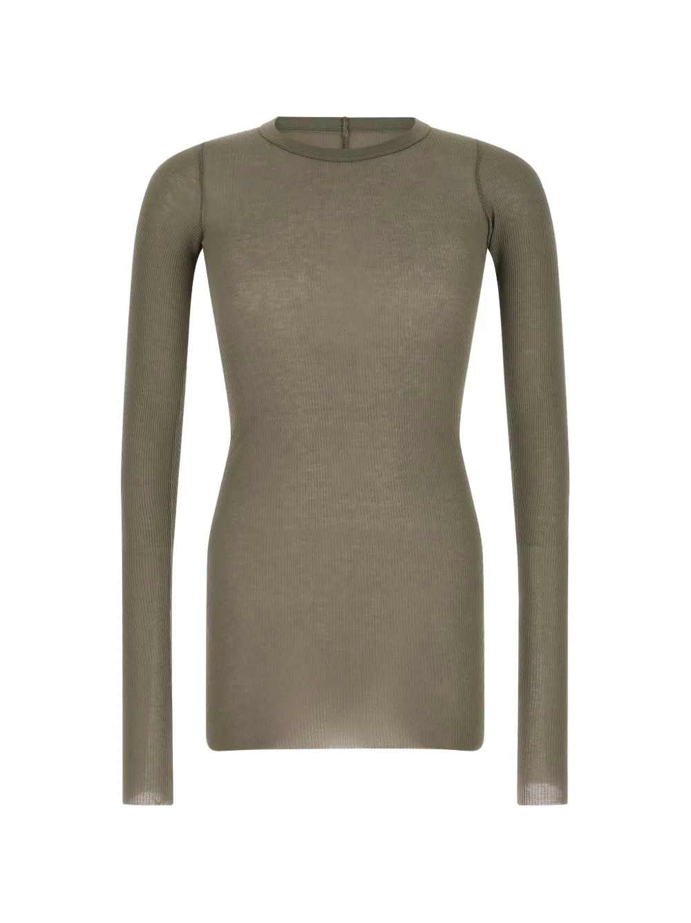 Rick Owens Tower Rib LS T raw-cut T-shirt - Verde