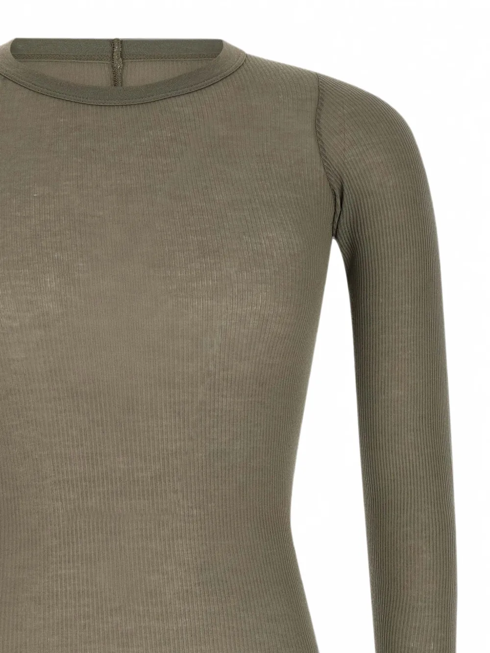 Rick Owens Tower Rib LS T gerafeld T-shirt Groen