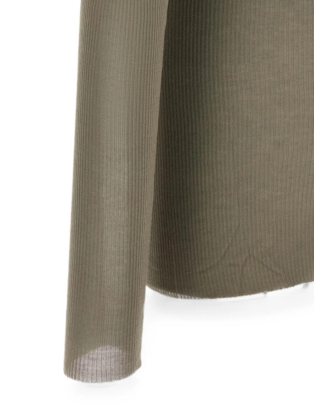 Rick Owens Tower Rib LS T gerafeld T-shirt Groen