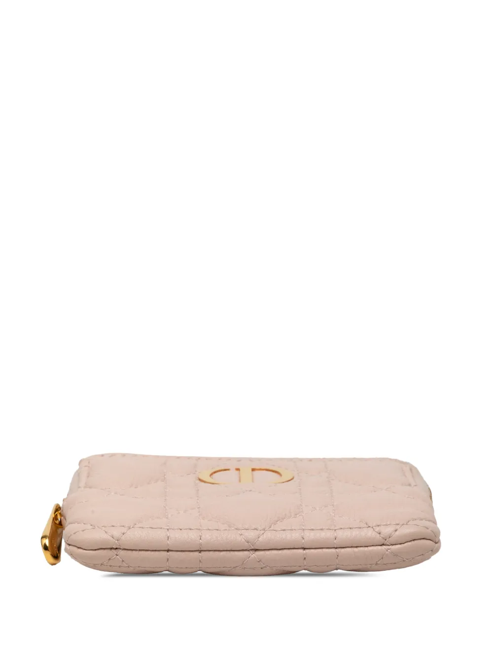 Dior Pre-owned 2024 Calfskin Cannage Supple Caro Lavender Coin Pouch in Pink, view 3