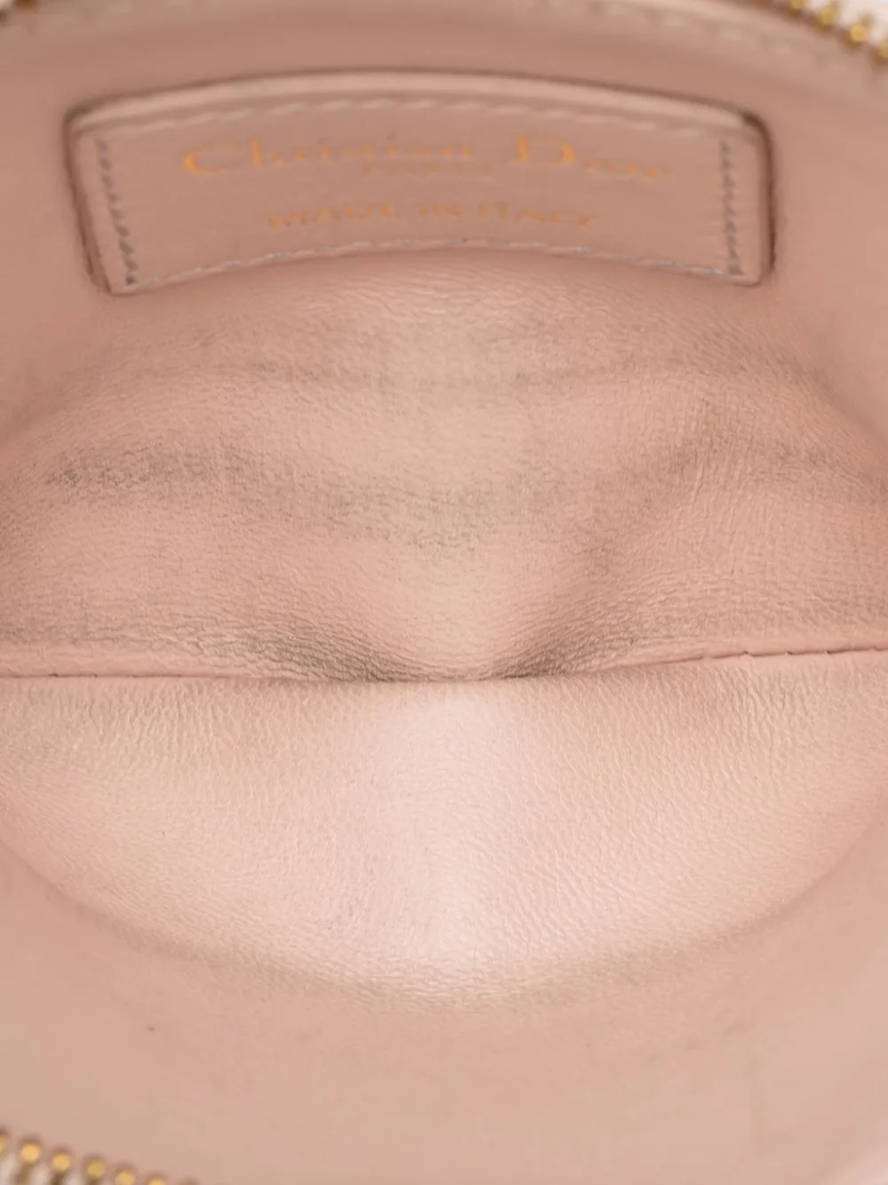 Dior Pre-owned 2024 Calfskin Cannage Supple Caro Lavender Coin Pouch in Pink, view 4