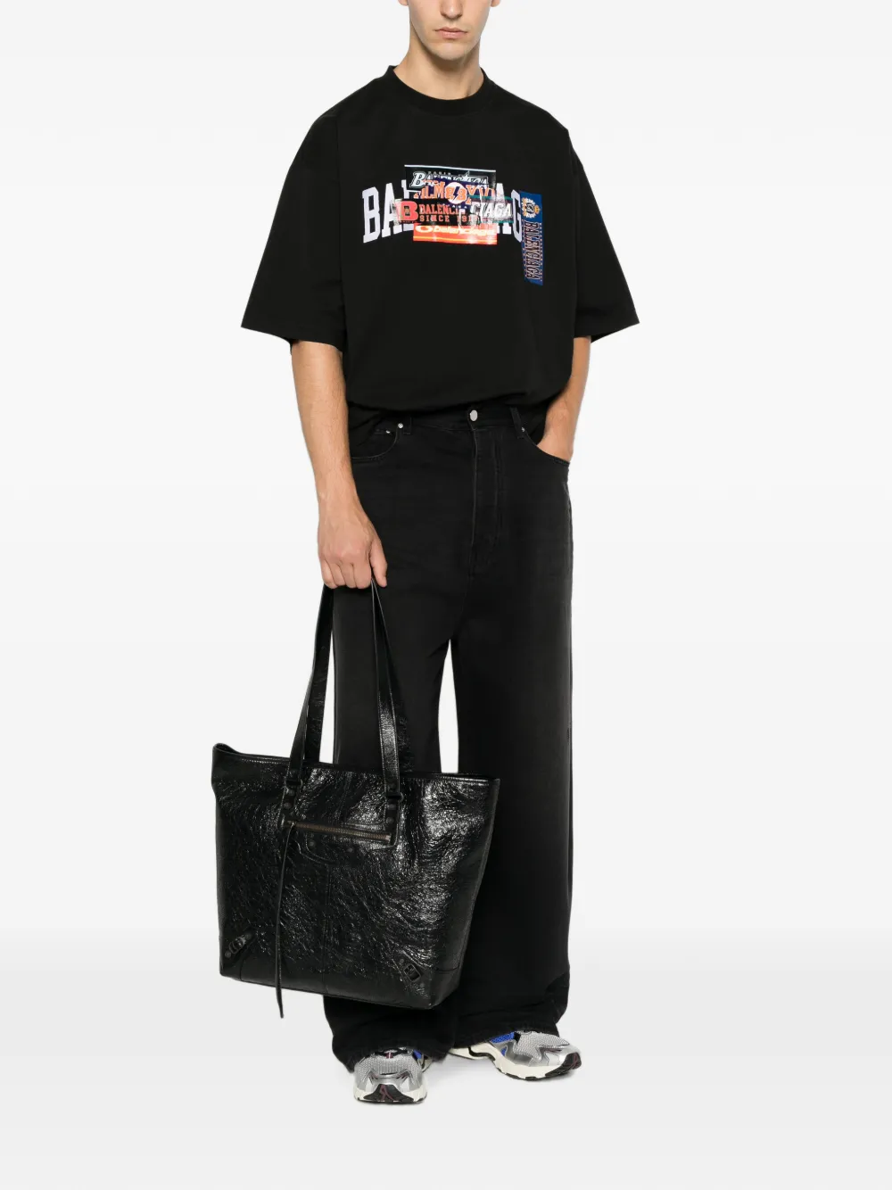 Balenciaga Oversized T-shirt met grafische print Zwart