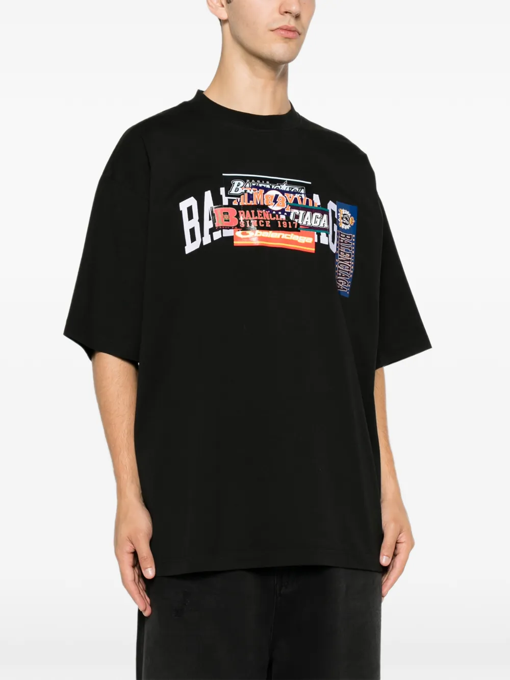 Balenciaga Oversized T-shirt met grafische print Zwart