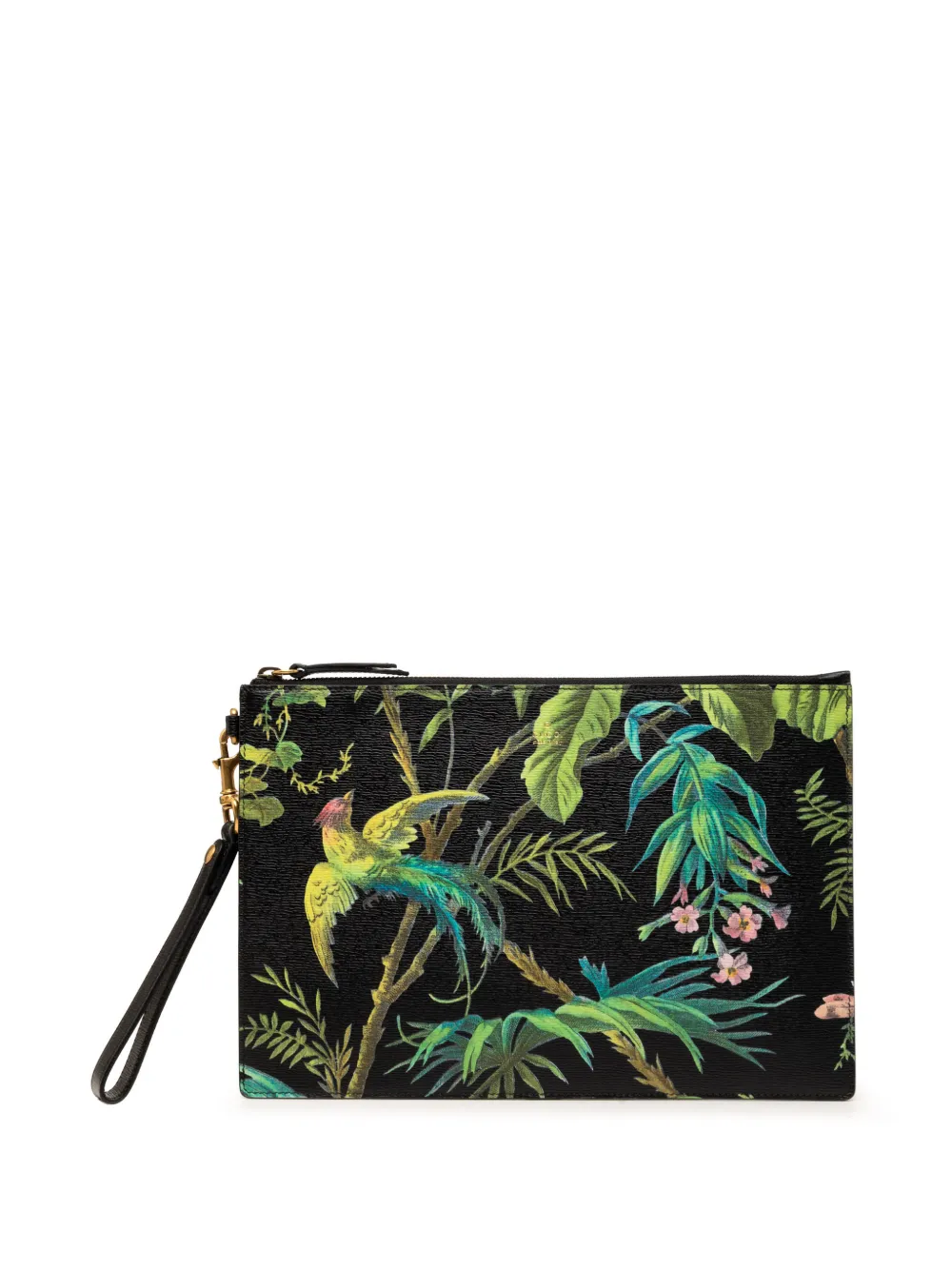 Gucci Pre-Owned Clutch in pelle di vitello con stampa tropicale 2000-2015 - Nero