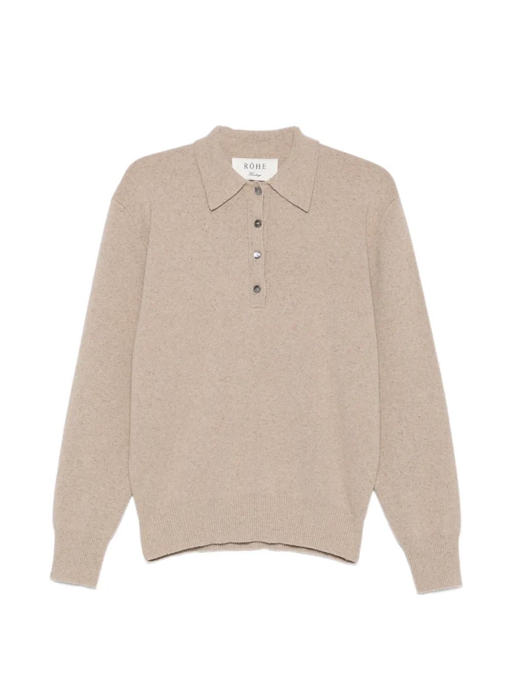 Róhe button-fastening polo-collar sweater - Toni neutri