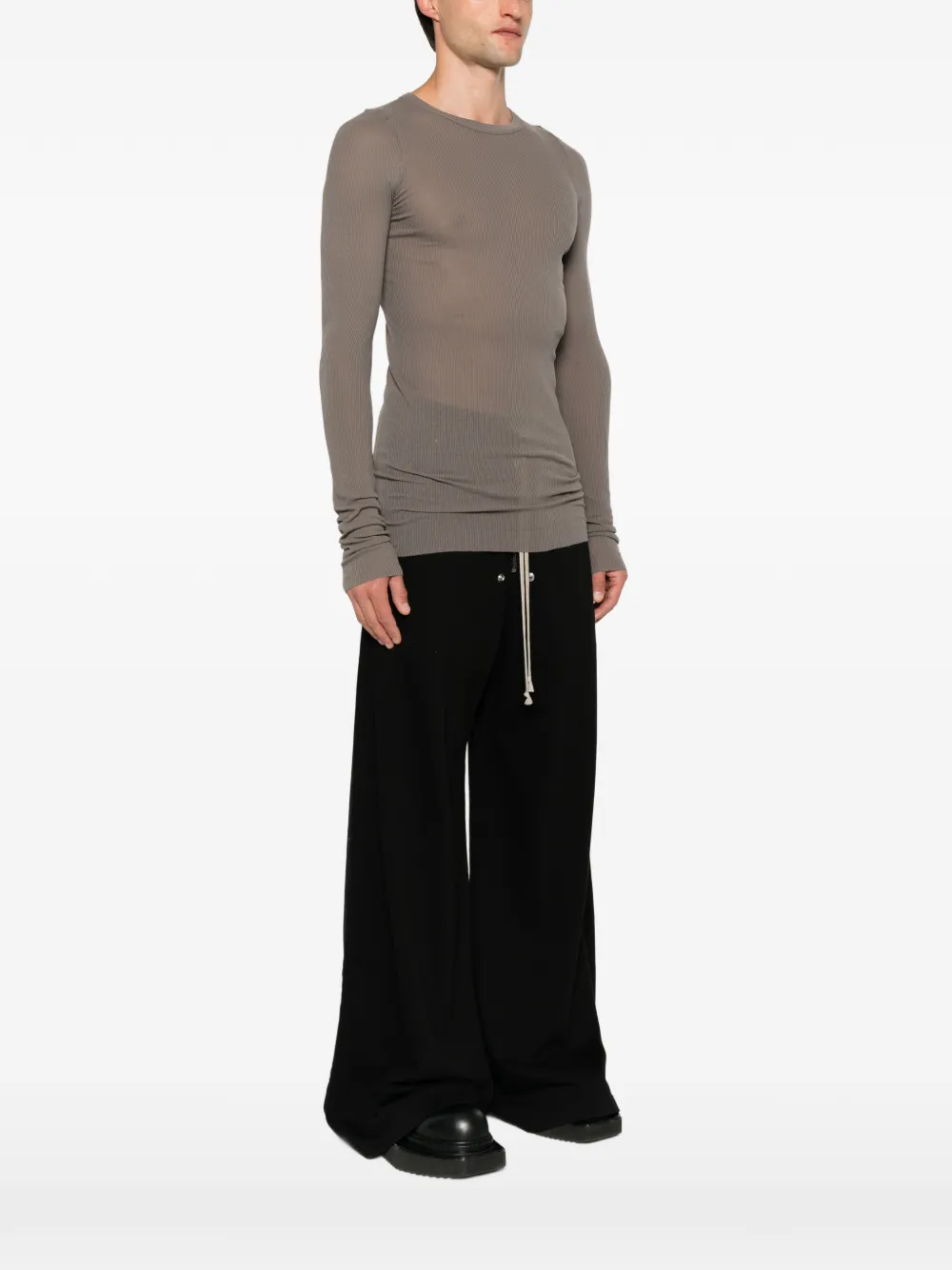 Rick Owens Ribgebreid T-shirt Grijs