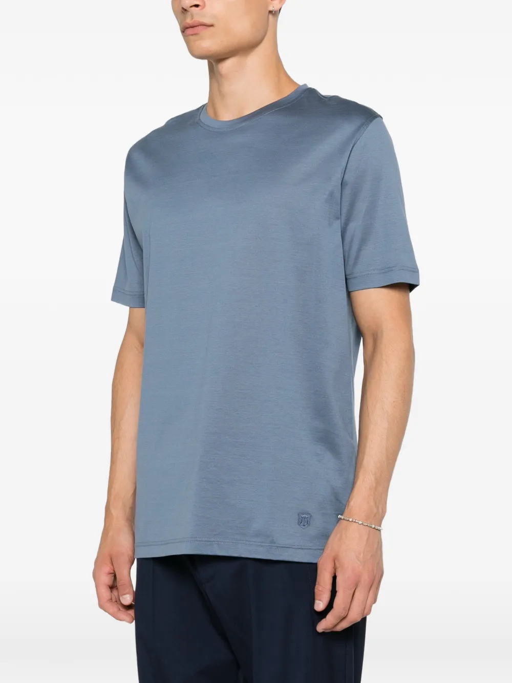 Corneliani T-shirt met geborduurd logo Blauw