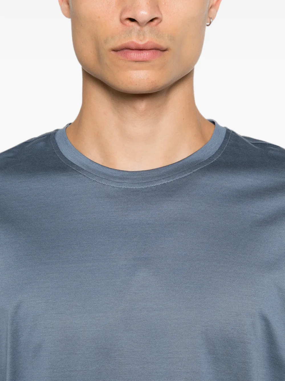 Corneliani T-shirt met geborduurd logo Blauw