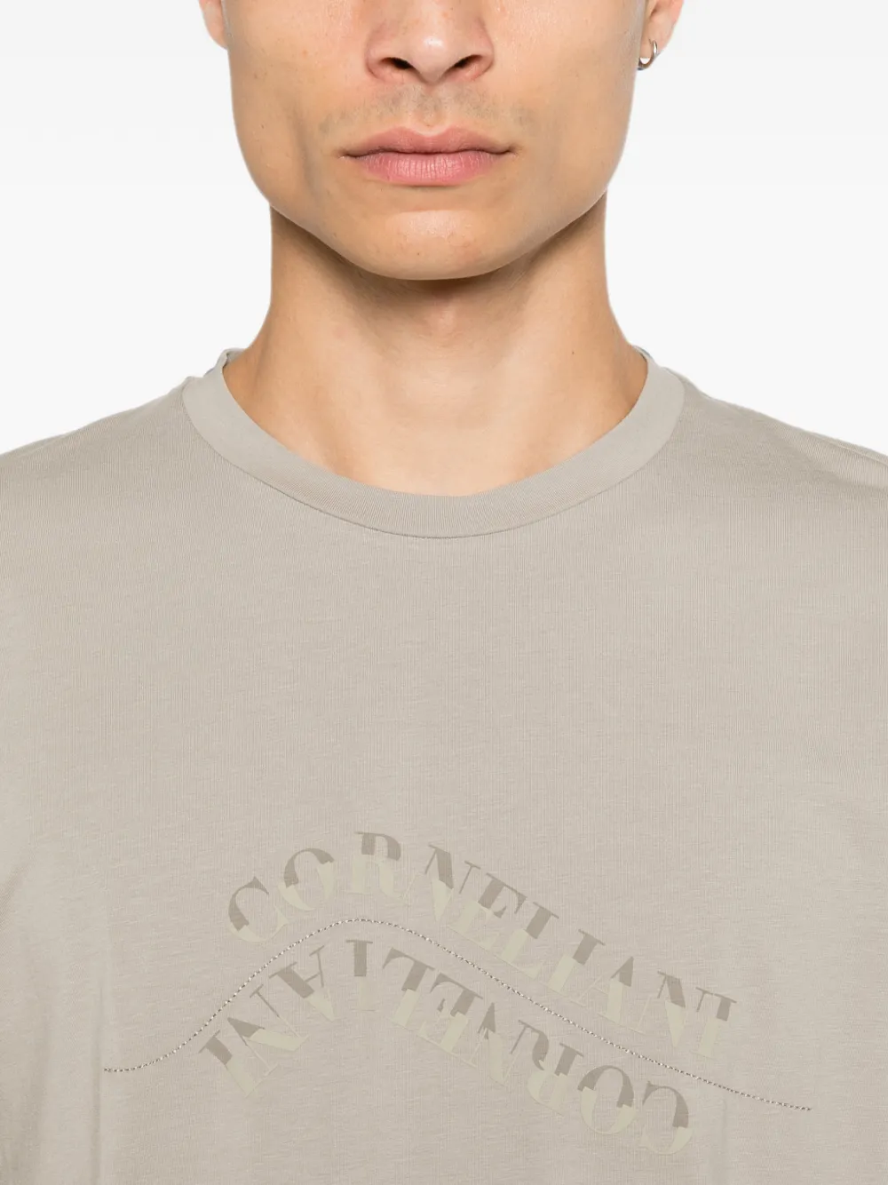 Corneliani T-shirt met logoprint Beige