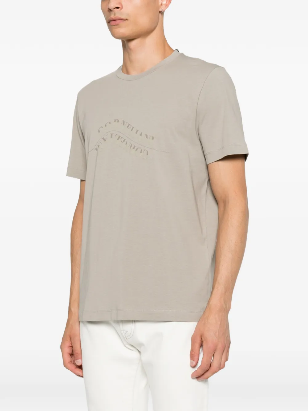 Corneliani T-shirt met logoprint Beige