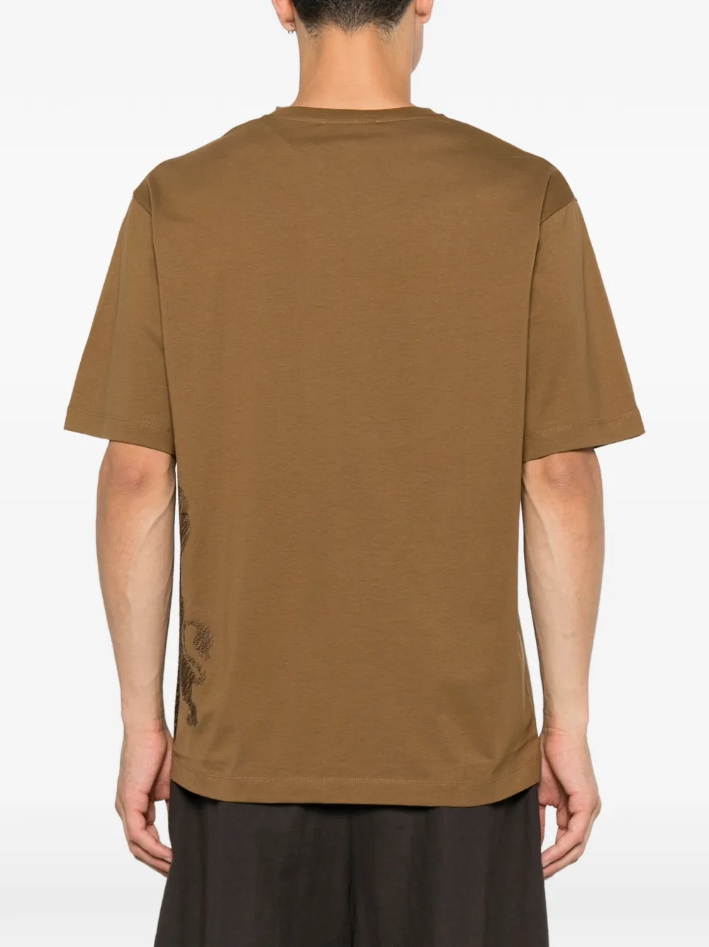 Corneliani T-shirt met geborduurde boom Beige