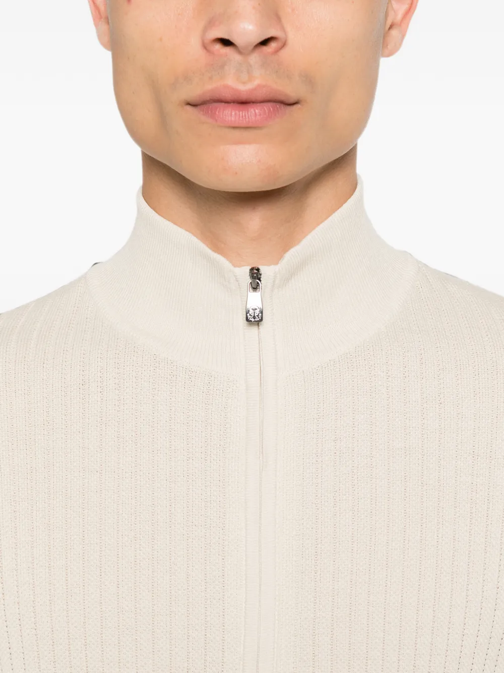 Corneliani Ribgebreid vest Beige
