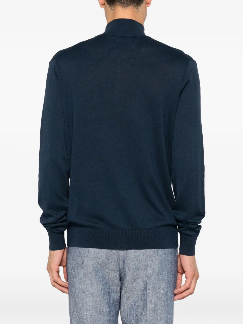 Corneliani Ribgebreid vest Blauw