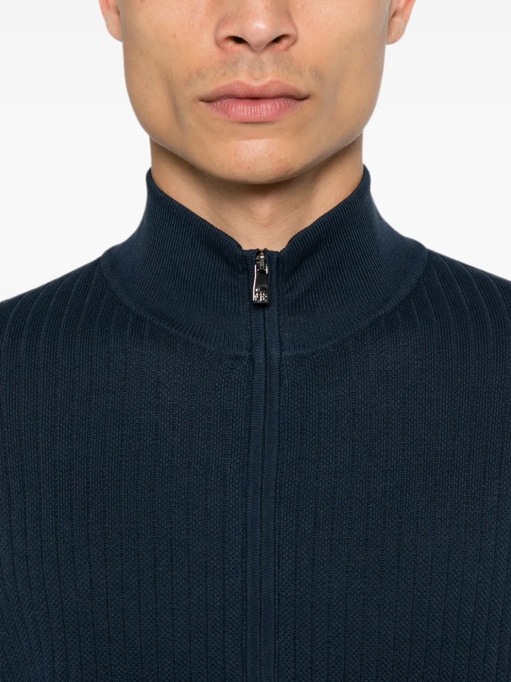 Corneliani Ribgebreid vest Blauw