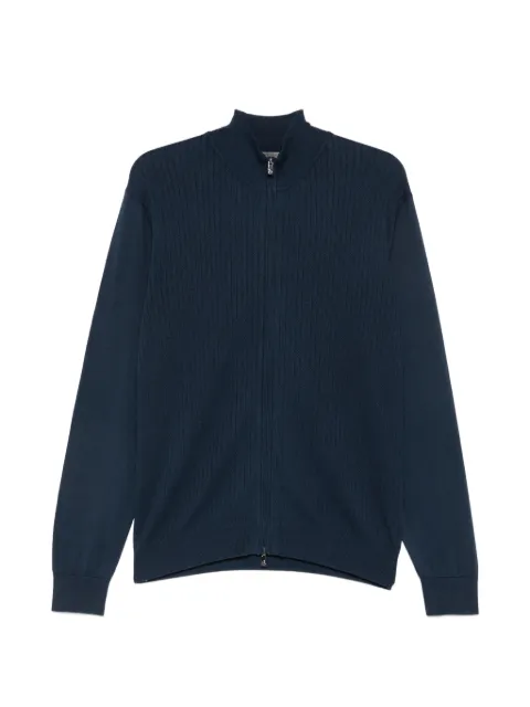 Corneliani ribbed-knit zip-fastening cardigan
