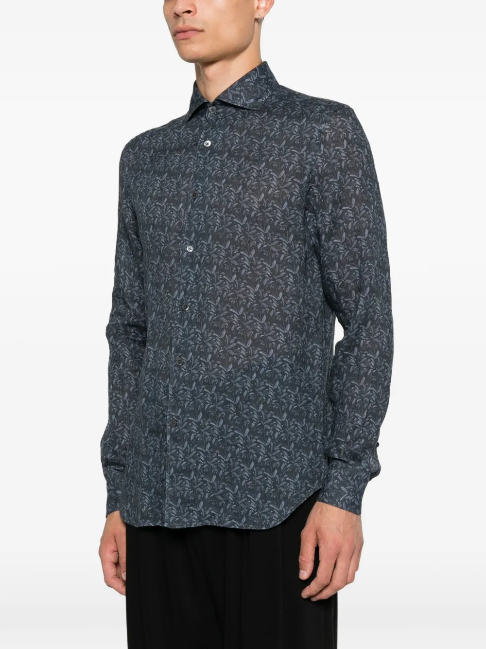 Corneliani Overhemd met bloemenprint Blauw