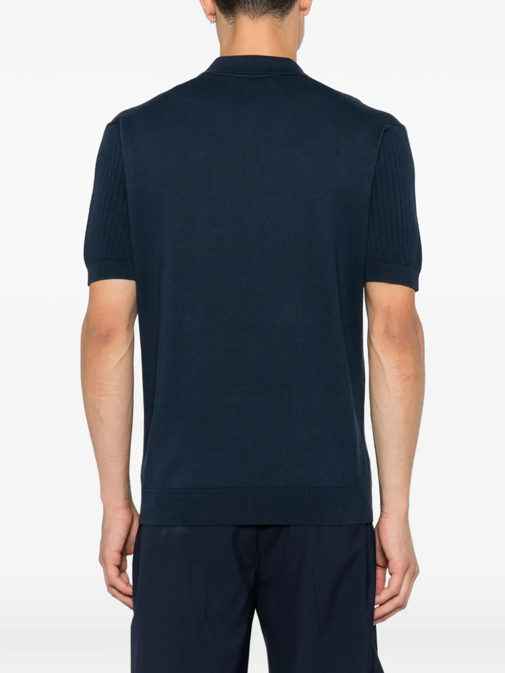 Corneliani Ribgebreid T-shirt Blauw