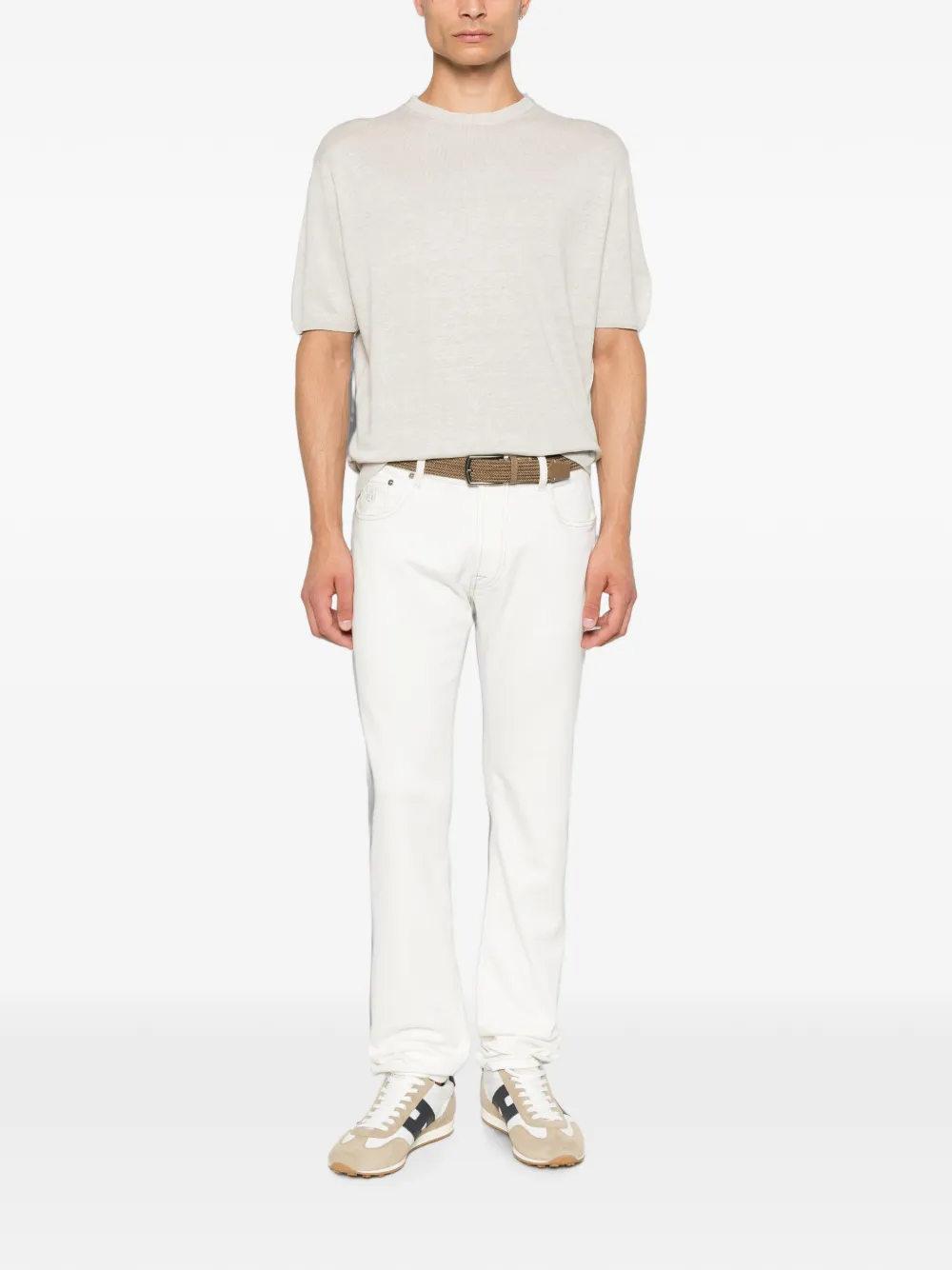 Corneliani T-shirt met ronde hals Beige