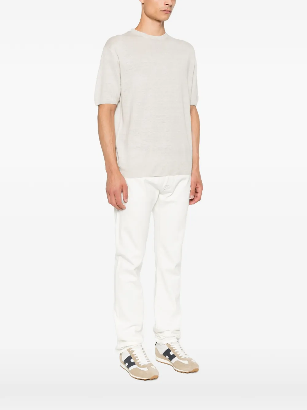 Corneliani T-shirt met ronde hals Beige