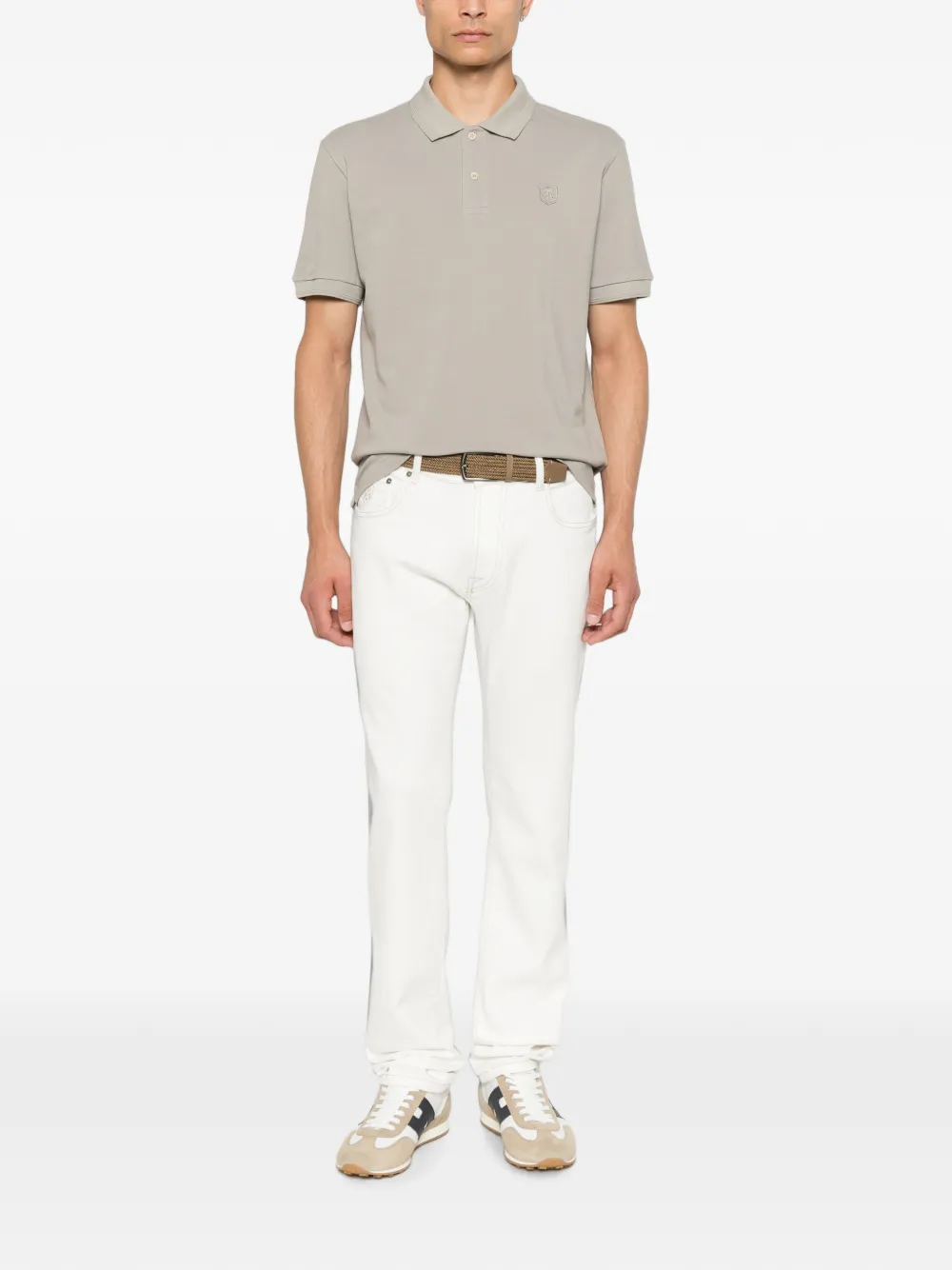Corneliani Poloshirt met logopatch Beige