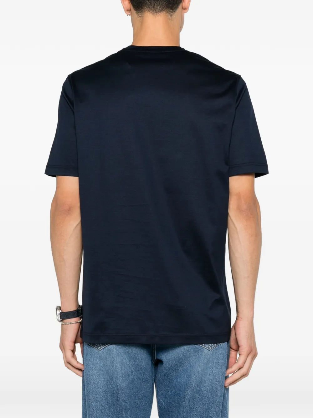 Corneliani T-shirt met geborduurd logo Blauw