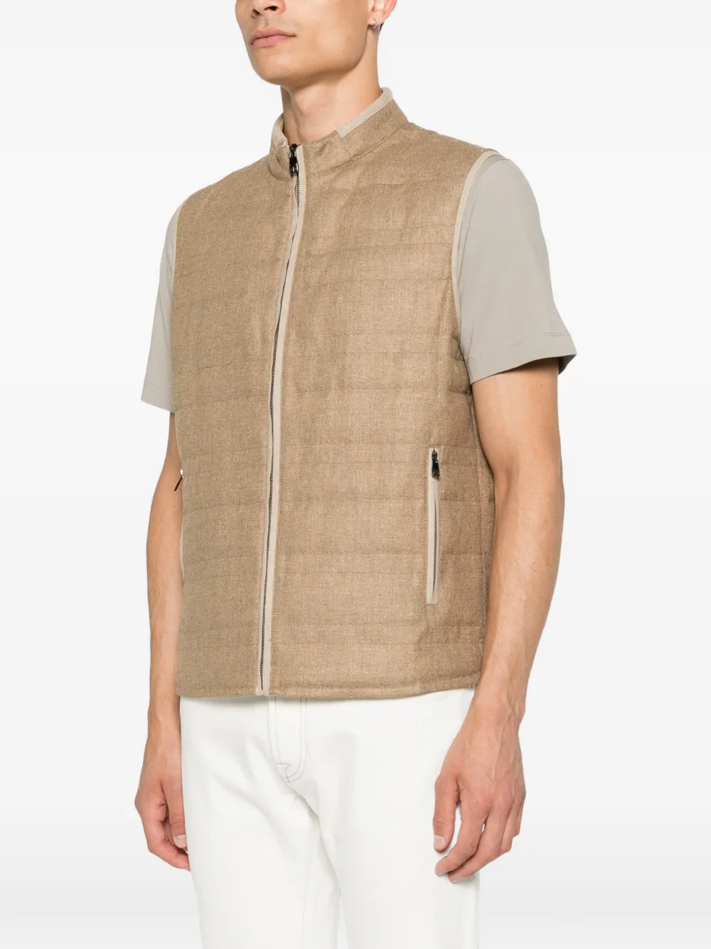 Corneliani Gewatteerde bodywarmer Beige