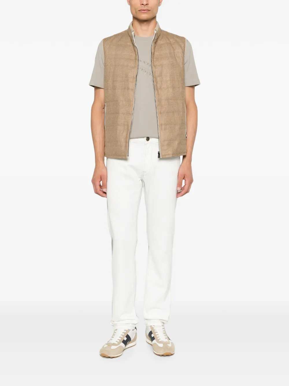 Corneliani Gewatteerde bodywarmer Beige