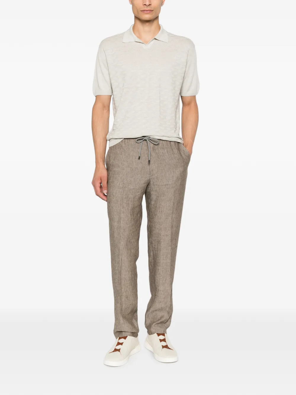 Corneliani Broek met trekkoordtaille Beige