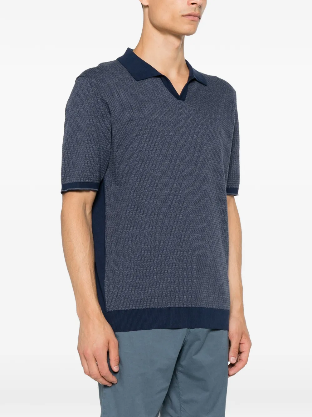 Corneliani Getextureerd T-shirt Blauw