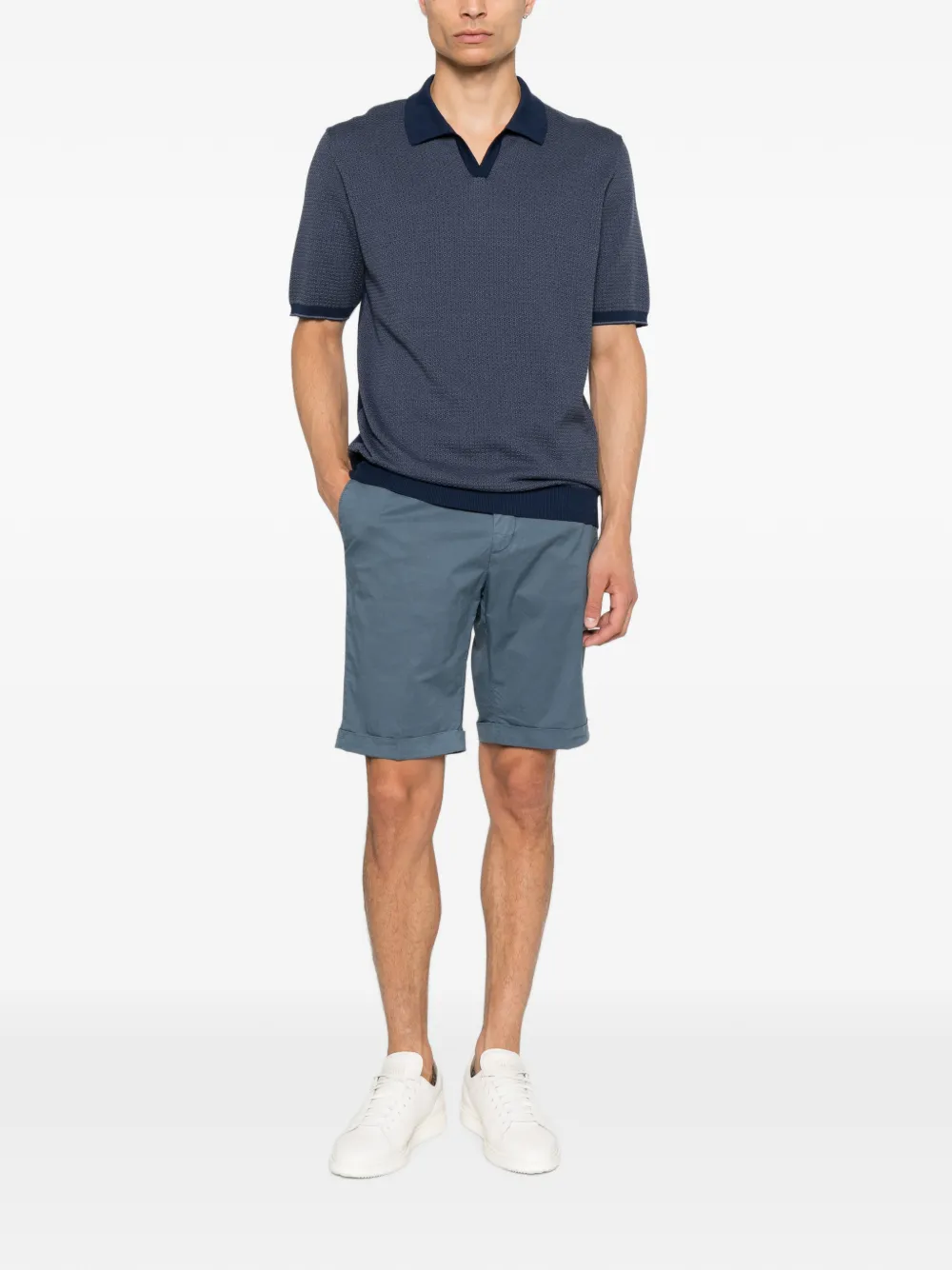 Corneliani Getextureerd T-shirt Blauw