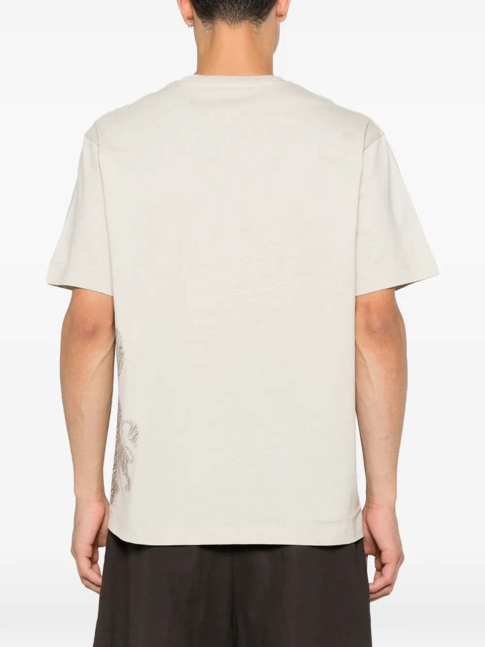 Corneliani T-shirt met geborduurde boom Beige