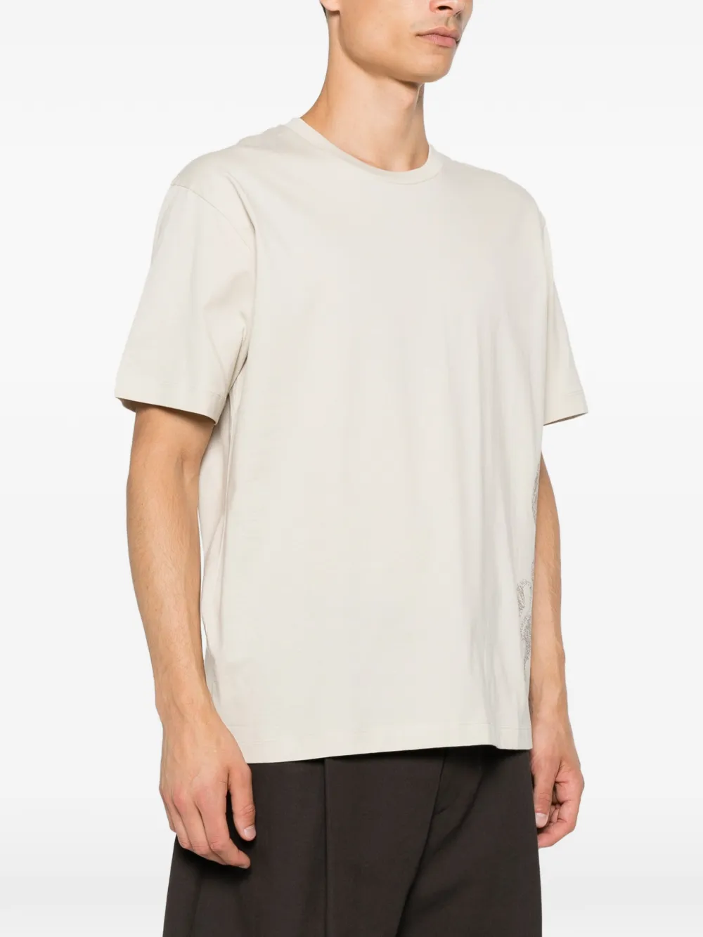 Corneliani T-shirt met geborduurde boom Beige
