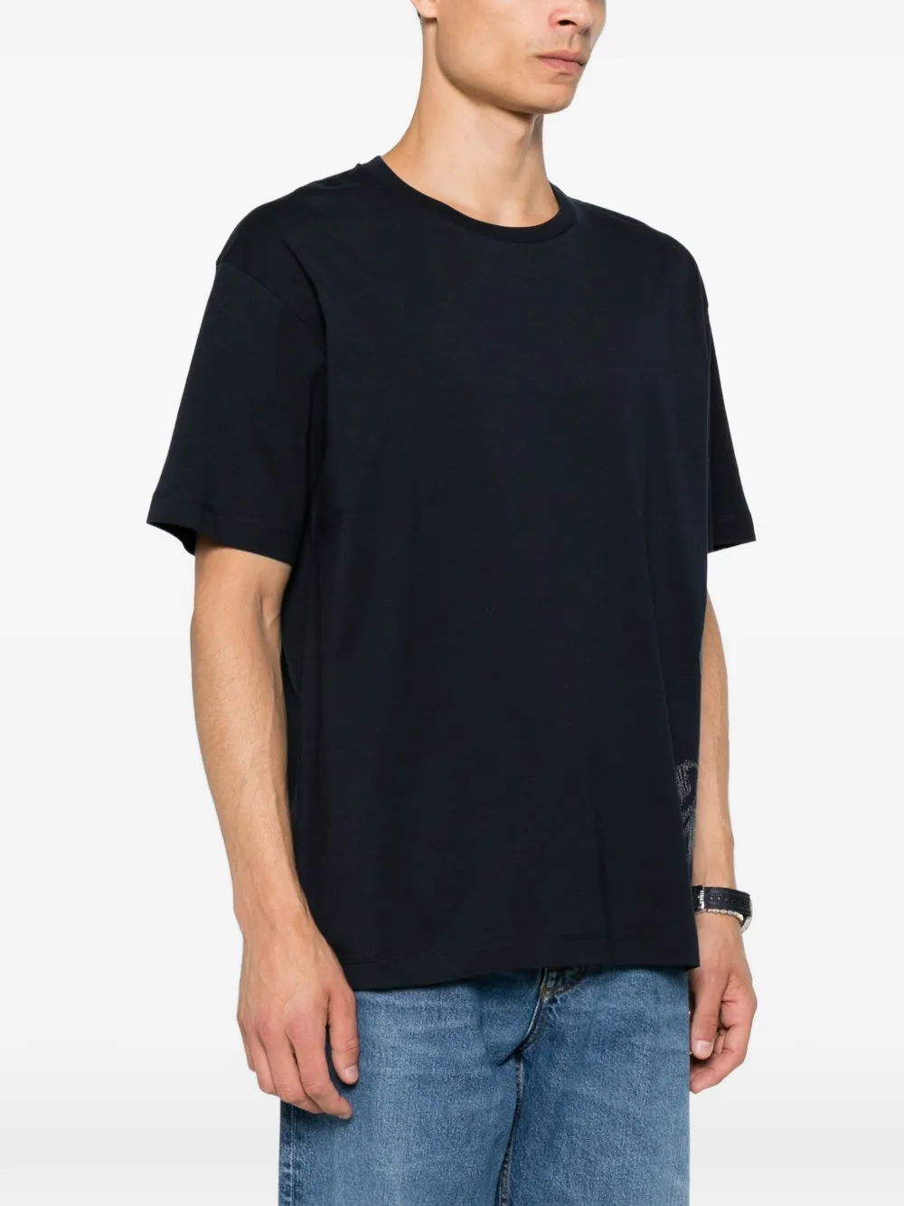 Corneliani T-shirt met geborduurde boom Blauw