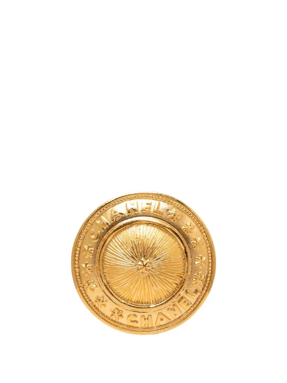 CHANEL Pre-Owned Spilla con medaglione CC 1970-1980 - Oro