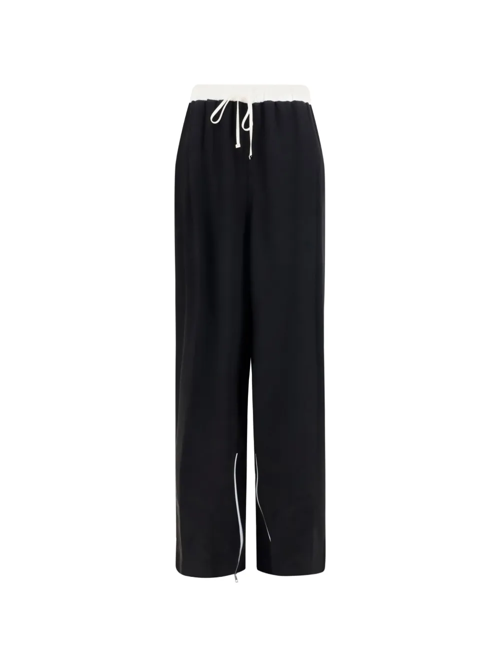 Kiton drawstring wide-leg cropped trousers - Schwarz