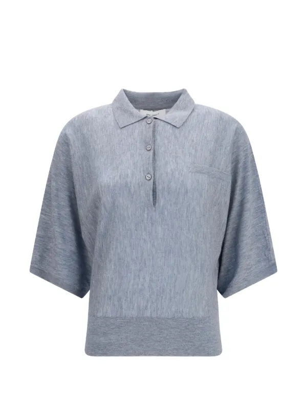 Lisa Yang Norie Polo-collar Sweater in Blue
