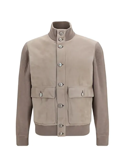 Brunello Cucinelli high-neck suede jacket