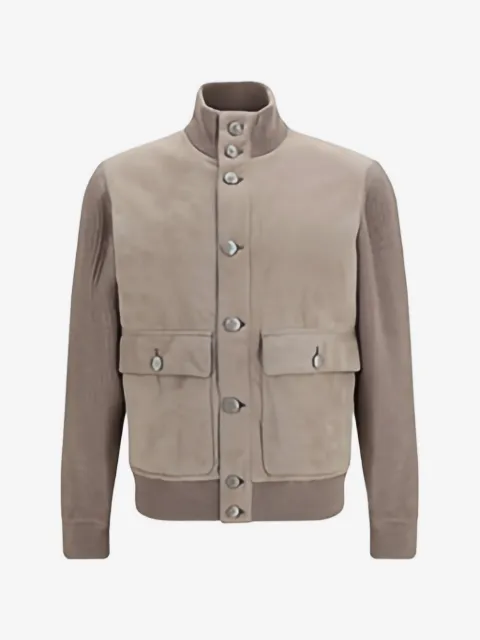 Brunello Cucinelli high-neck suede jacket