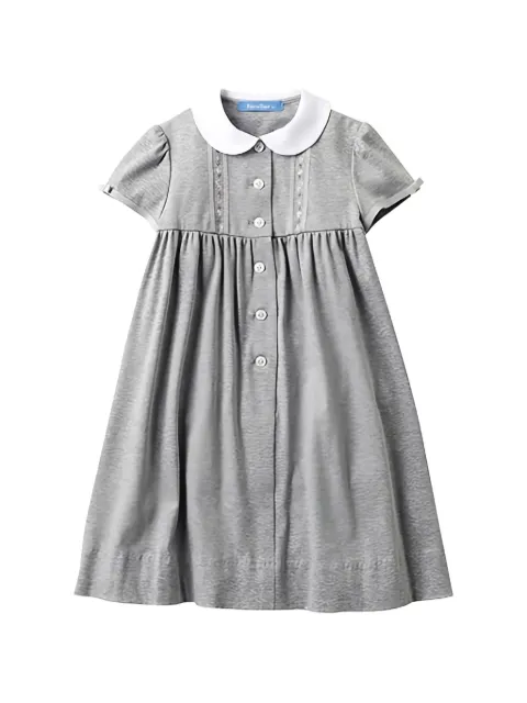familiar flower-embroidered Peter Pan-collar dress