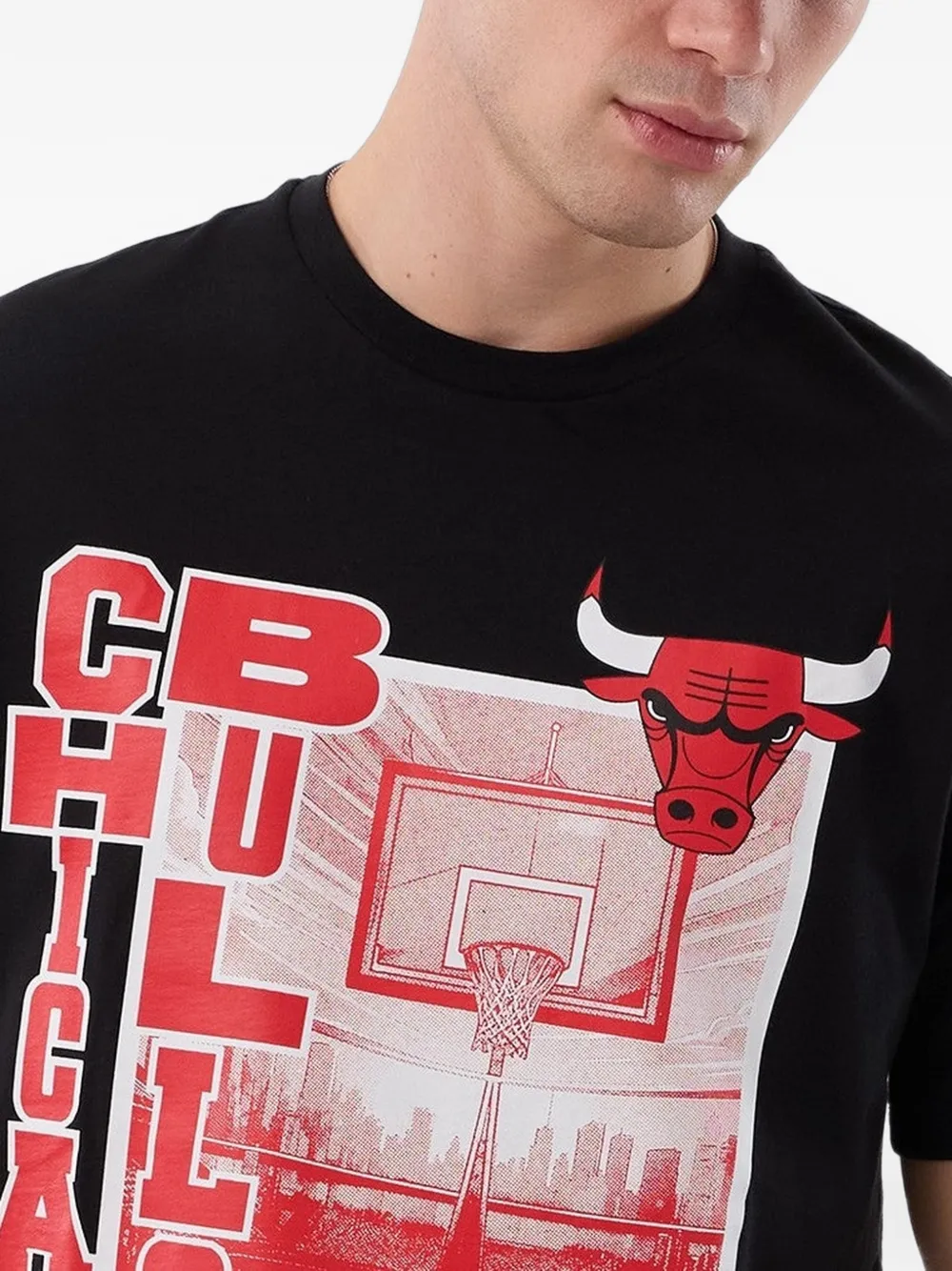 NEW ERA CAP Chicago Bulls graphic T-shirt Zwart