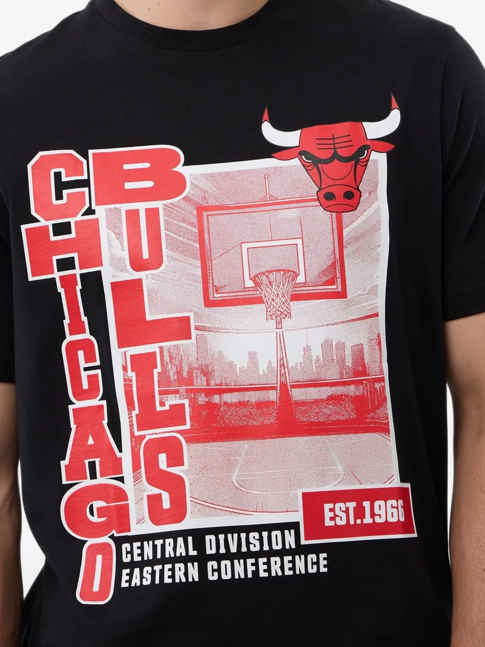 NEW ERA CAP Chicago Bulls graphic T-shirt Zwart