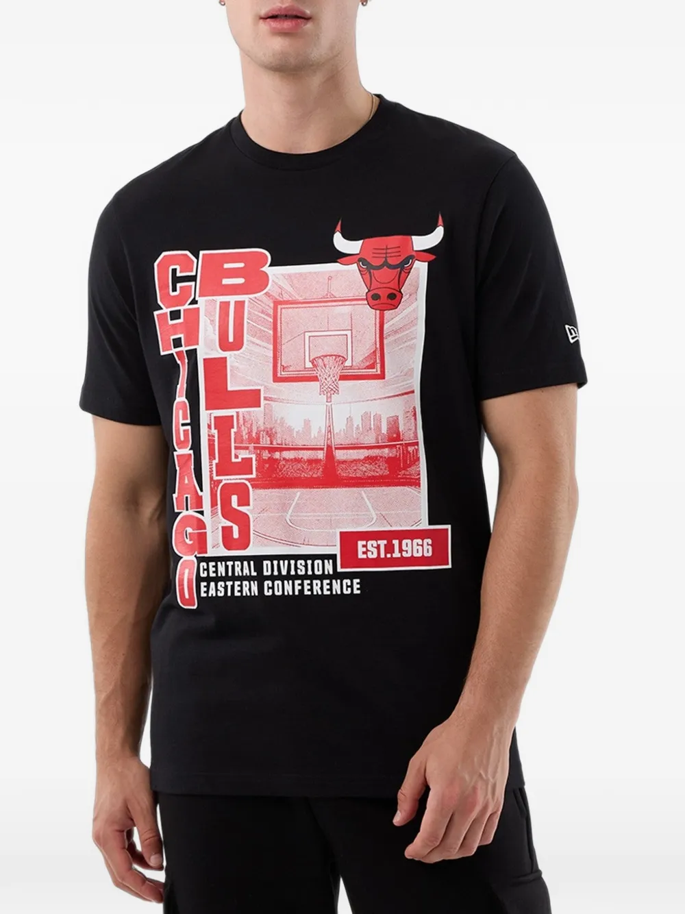 NEW ERA CAP Chicago Bulls graphic T-shirt Zwart