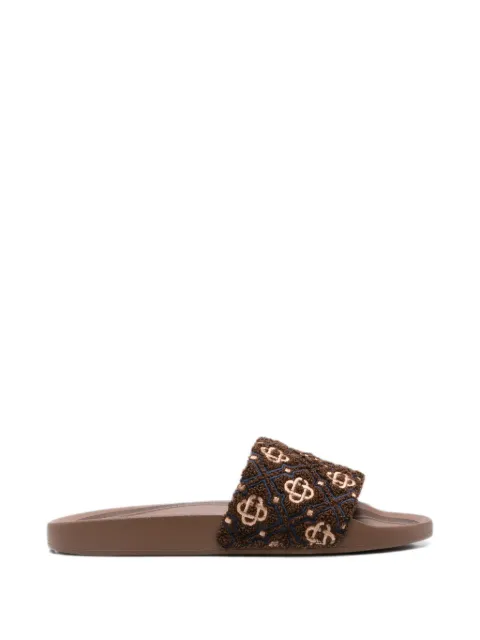 Casablanca monogram-embroidered terry-cloth slippers