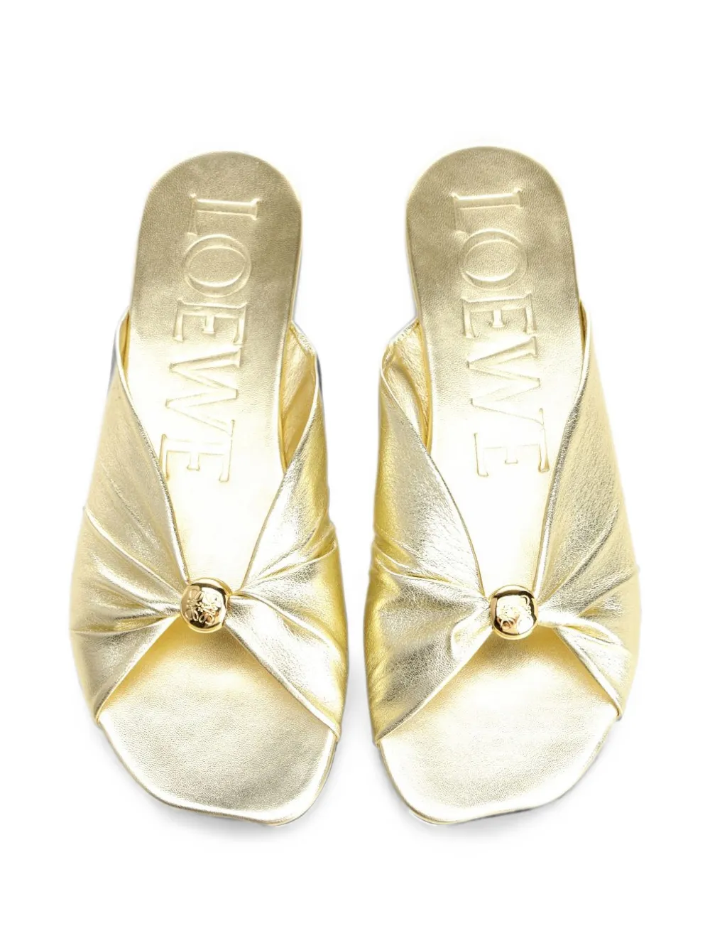 LOEWE Pebble Anagram-engraved mules Goud