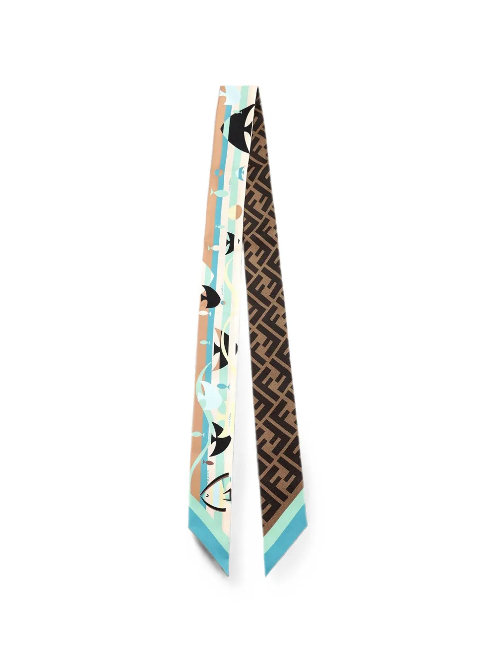 FENDI Wrappy fish-print silk scarf - Blau