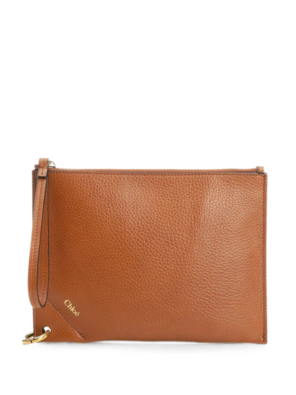 Chloé Chloé Spin leather clutch bag - Marrone