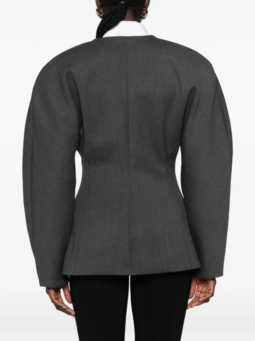 Jacquemus Jack met V-hals en coconmouwen Grijs